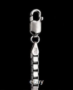 925 Sterling Silver Box Chain Necklace Made in Italy