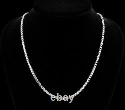 925 Sterling Silver Box Chain Necklace Made in Italy