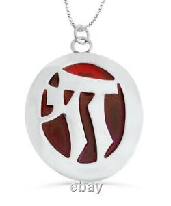925 Sterling Silver CHAI Pendant Necklace Hand Made in Israel Jewish Art