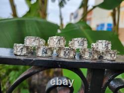 925 Sterling Silver Chino Link ID Initial Ring with Greek Border Made To Order