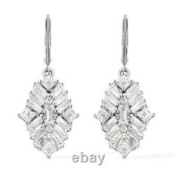 925 Sterling Silver Dangle Drop Earrings Made with Swarovski Zirconia Ct 6.9