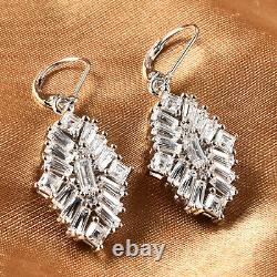 925 Sterling Silver Dangle Drop Earrings Made with Swarovski Zirconia Ct 6.9