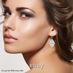 925 Sterling Silver Dangle Drop Earrings Made with Swarovski Zirconia Ct 6.9