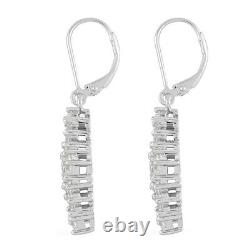 925 Sterling Silver Dangle Drop Earrings Made with Swarovski Zirconia Ct 6.9