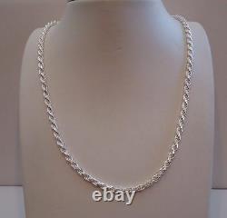 925 Sterling Silver Designer Rope Chain /18 Inch Long/ 3.5mm Thick /italian Made