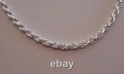 925 Sterling Silver Designer Rope Chain /18 Inch Long/ 3.5mm Thick /italian Made