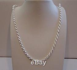 925 Sterling Silver Designer Rope Chain /18 Inch Long/ 4.5mm Thick /italian Made