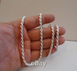 925 Sterling Silver Designer Rope Chain /18 Inch Long/ 4.5mm Thick /italian Made