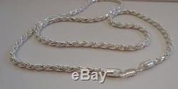 925 Sterling Silver Designer Rope Chain /18 Inch Long/ 4.5mm Thick /italian Made