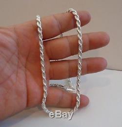 925 Sterling Silver Designer Rope Chain /18 Inch Long/ 4.5mm Thick /italian Made