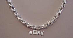 925 Sterling Silver Designer Rope Chain /18 Inch Long/ 4.5mm Thick /italian Made