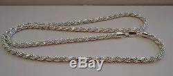 925 Sterling Silver Designer Rope Chain /18 Inch Long/ 4.5mm Thick /italian Made