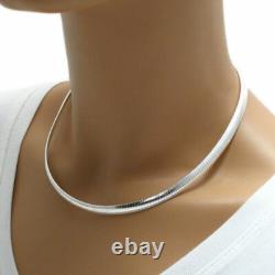 925 Sterling Silver Domed Omega Necklace 6 mm 16/18/20 Made in Italy