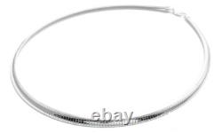 925 Sterling Silver Domed Omega Necklace 6 mm 16/18/20 Made in Italy