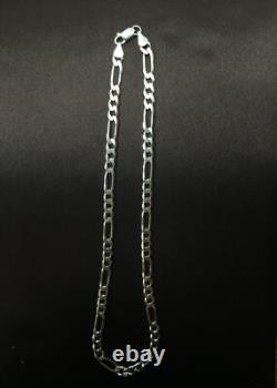 925 Sterling Silver Figaro Chain Necklace Made in Italy