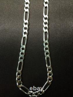 925 Sterling Silver Figaro Chain Necklace Made in Italy