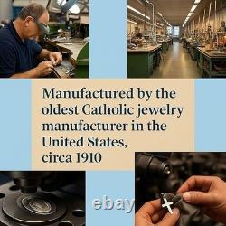 925 Sterling Silver Four Way Flower Pendant Medal Necklace With Made in USA