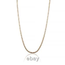 925 Sterling Silver Gold-Plated Snake Chain Necklace All Sizes Made In Italy