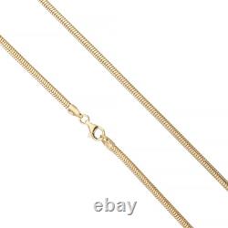 925 Sterling Silver Gold-Plated Snake Chain Necklace All Sizes Made In Italy