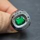 925 Sterling Silver Green Cushion Ring Personalized Collage Graduation Gifts