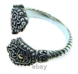 925 Sterling Silver Handcrafted Ring, Bali Made, Two-Tone, Size 8.25