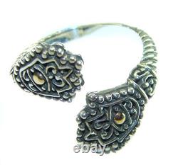 925 Sterling Silver Handcrafted Ring, Bali Made, Two-Tone, Size 8.25