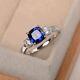 925 Sterling Silver Handmade Certified 5 Ct Blue Sapphire Gift Ring For Her