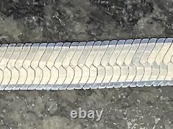 925 Sterling Silver Herringbone Chain Necklace And Bracelet Made in Italy