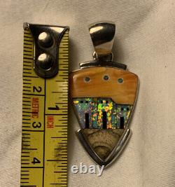 925 Sterling Silver INTARSIA PENDANT CHARM Made In The Philippines