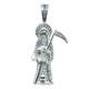 925 Sterling Silver Iced Out Santa Muerte Reaper Pendant Made In Taxco Mexico