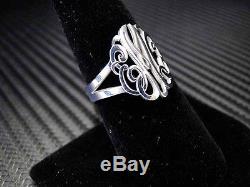 925 Sterling Silver Initials Personalized Monogram Ring Custom Made Jewelry