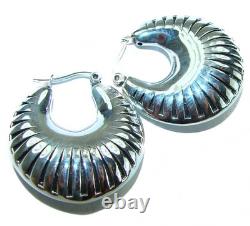 925 Sterling Silver Italy Made Abstract Earrings Highly Polished 1.25 Mode