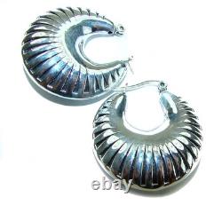 925 Sterling Silver Italy Made Abstract Earrings Highly Polished 1.25 Mode