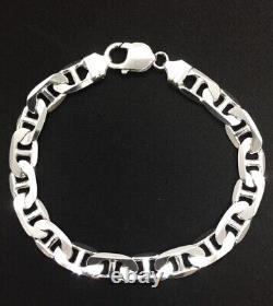 925 Sterling Silver Mariner/Anchor Link Men's Bracelets 8 & 9 Made in Italy