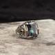 925 Sterling Silver Mens Ring, MysticTopaz GemStone Handmade Men Silver Ring
