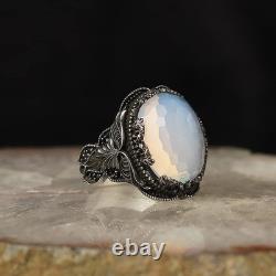 925 Sterling Silver Moonstone Ring, Men Moonstone Ring, Gemstone Men Ring