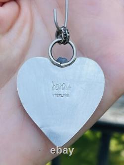 925 Sterling Silver Moss Agate Heart Pendant Green Moss Agate ARTISAN MADE