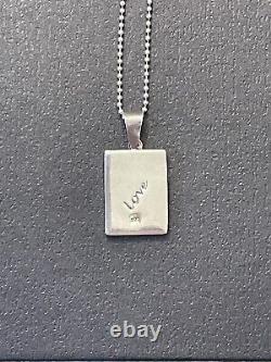 925 Sterling Silver Photo Frame Pendant and Chain-Made in Italy