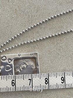 925 Sterling Silver Photo Frame Pendant and Chain-Made in Italy