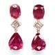 925 Sterling Silver Red Ruby & Cubic Zirconia Made in Thailand Earrings
