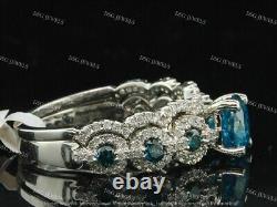 925 Sterling Silver Ring Band Women's Bridal Set 3.40 Ct Lab Created Aquamarine