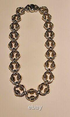 925 Sterling Silver Rolo Link Hollow Necklace Made In Italy Signed PR 54.5g