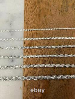 925 Sterling Silver Rope Chain Necklace Lobster Clasp Made In Italy