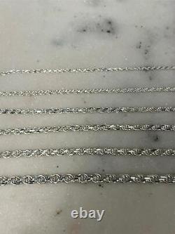 925 Sterling Silver Rope Chain Necklace Lobster Clasp Made In Italy