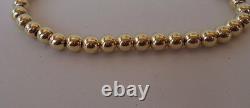925 Sterling Silver Round Beaded Bracelet /8'' Adjustable / Italian Made