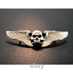 925 Sterling Silver Skull Wing Pin Made By Silver SkullT? In The U. S. A