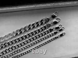 925 Sterling Silver Solid Cuban Link Bracelet 6mm-11mm size 8,9&10 Made Italy