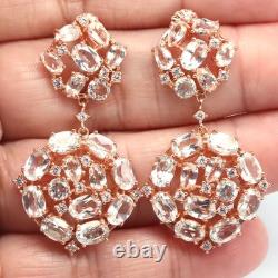 925 Sterling Silver White Topaz & Zircon Made in Thailand Earrings