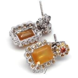 925 Sterling Silver Yellow Fancy Color Sapphire Made in Thailand Earrings