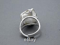 925 Sterling silver ring baroque pearl woman original xc hand made factory Italy